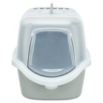 Trixie Kattenbak Vico Open Top Met Kap Lichtgrijs / Wit - 56 x 40 x 40 cm