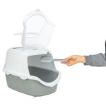 Trixie Kattenbak Vico Open Top Met Kap Lichtgrijs / Wit - 56 x 40 x 40 cm