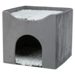Trixie Kattenhuis Harvey Grijs-Wit / Zwart - 38 x 38 x 38 cm