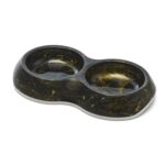Savic Voerbak Delice Dubbel Marble Zwart / Goud - 26 x 15,5 x 4 cm 2 x 200 ml