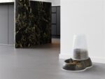 Savic Voerdispencer Loop Marble Zwart / Goud - 26 x 17,5 x 23 cm 1,5 l