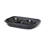 Savic Butler Voerbak En Drinkbak Met Plateau Marble Zwart / Goud - 45 x 36 x 8 cm 2 x 300 ml