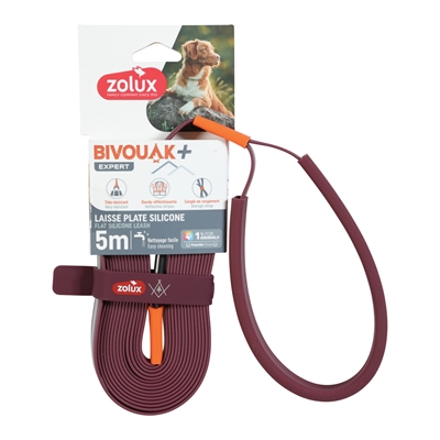 Zolux Bvk Sleeplijn Plat Siliconen Rood - 5 Mtr X 1,5 cm