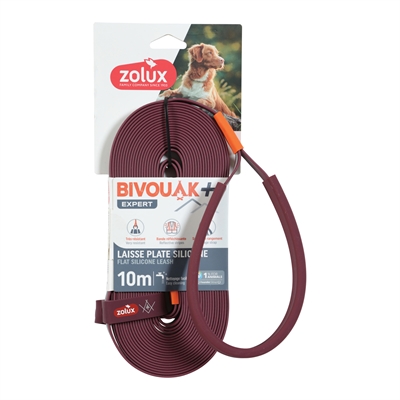 Zolux Bvk Sleeplijn Plat Siliconen Rood - 10 Mtr X 1,5 cm