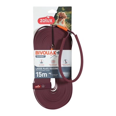 Zolux Bvk Sleeplijn Plat Siliconen Rood - 15 Mtr 1,5 cm