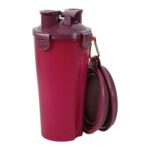 Zolux Bvk 2In1 Reisset Fles Met Voerbak En Drinkbak Rood - 2 x 350 ml