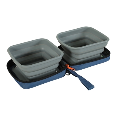 454187.jpg Zolux Bvk 2In1 Opvouwbare Voerbak En Drinkbak Blauw - 2 x 700 ml