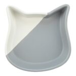 Trixie Voerbak Kat Kattenkop Keramiek Grijs / Wit - 13 cm 200 ml