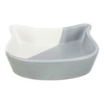 Trixie Voerbak Kat Kattenkop Keramiek Grijs / Wit - 13 cm 200 ml