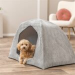 Trixie Hondenmand Tent Jonna Vital Ribstof Lichtgrijs - 75 x 55 x 55 cm