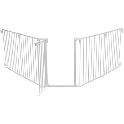 Trixie Hondenhek Afsluithek Metaal 5-Delig Met Deur Wit - 62,5-300 x 76,5 cm