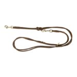 Trixie Hondenriem Pure Verstelbaar Rond Gestikt Leer Bruin - 200 x 1 cm