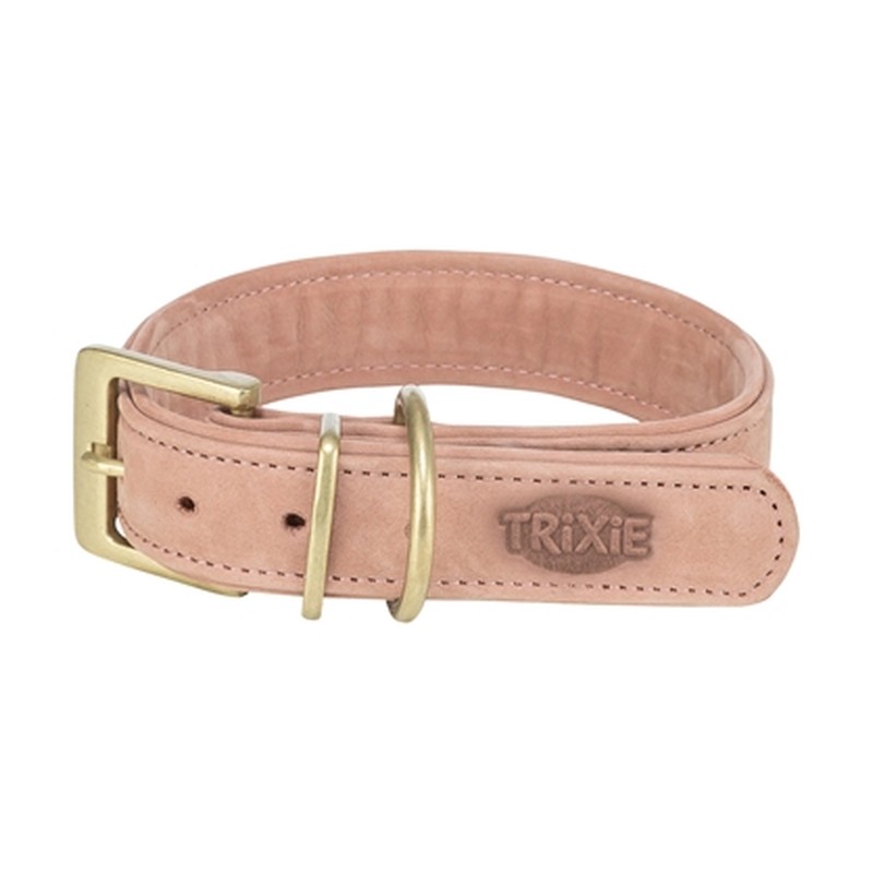 Trixie Halsband Hond Pure Leer Roze - M-L 39-46 x 3,5 cm