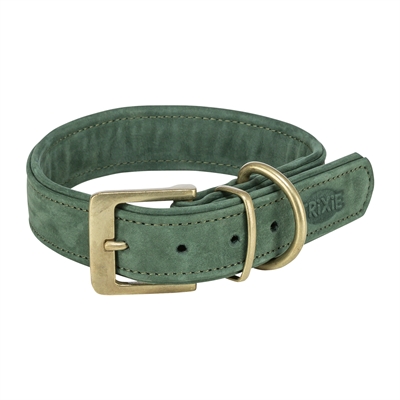 Trixie Halsband Hond Pure Leer Saliegroen - S-M 31-37 x 3 cm