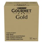 Gourmet Gold Chinks In Gravy Rund / Zalm / Kalkoen / Kip - 96 x 85 g