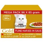 Gourmet Gold Chinks In Gravy Rund / Zalm / Kalkoen / Kip - 96 x 85 g