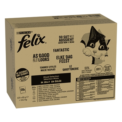 Felix Mixed Selection In Gelei Rund / Kip / Tonijn / Zalm - 120 x 85 g