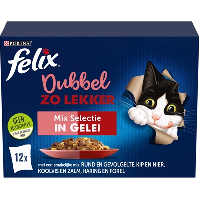 Felix Dubbel Zo Lekker Mix Selectie In Gelei - 4 x 12 x 85 g