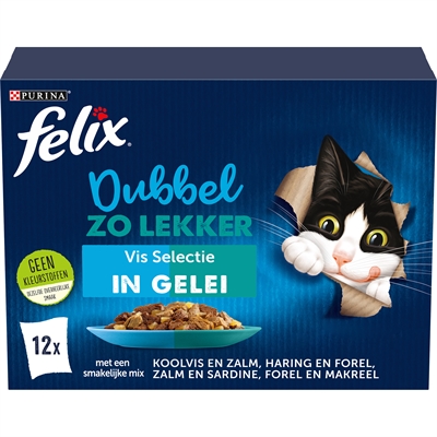 Felix Dubbel Zo Lekker Vis Selectie In Gelei - 4 x 12 x 85 g