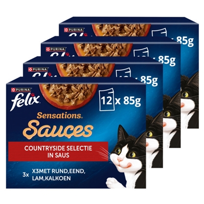 Felix Sensations Countryside Selectie In Saus - 4 x 12 x 85 g