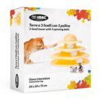 Imac Cat Tower 3 Niveaus Geel - 24 x 24 x 15 cm