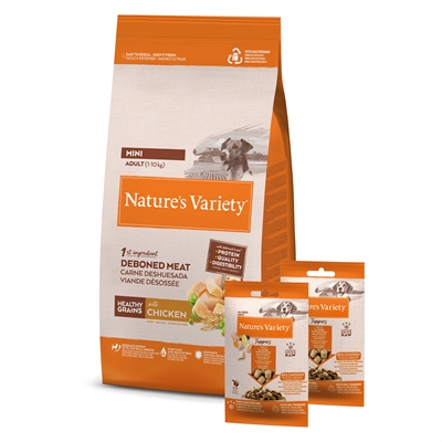 Natures Variety Original Adult Mini Chicken Met 2 Freeze Dried Toppers - 1,5 kg + 2 x 120 g