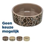 Trixie Voerbak / Drinkbak Leo Kat Keramiek Panterprint Assorti - 300 ml 12 cm