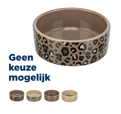 455782.jpg Trixie Voerbak / Drinkbak Leo Kat Keramiek Panterprint Assorti - 300 ml 12 cm