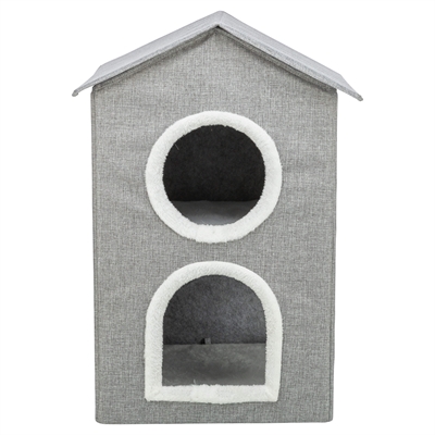 455794.jpg Trixie Kattenmand / Kattenhuis Nora Soft 2 Verdriepingen Lichtgrijs - 47 x 47 x 67 cm
