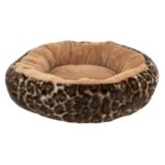 Trixie Hondenmand Leo Soft Rond Pluche Bruin / Panterprint - 50 cm