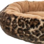 Trixie Hondenmand Leo Soft Rond Pluche Bruin / Panterprint - 50 cm