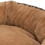 Trixie Hondenmand Leo Soft Rond Pluche Bruin / Panterprint - 50 cm