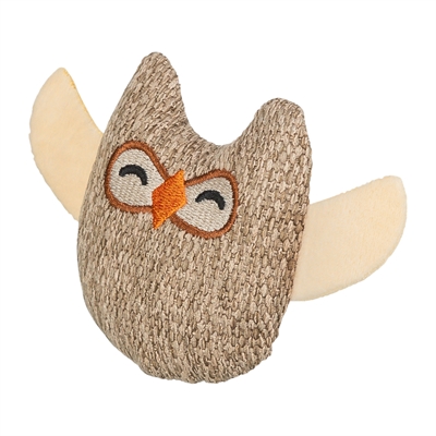 Trixie Uil Stof / Pluche Met Kattenkruid / Catnip Beige - 8 cm