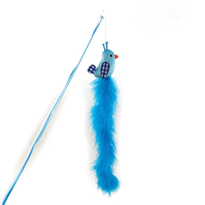 Happy Pet Tabby Patch Kattenhengel Vogel Blauw - 40 x 7,5 cm