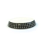 Happy Pet Tabby Patch Voerbak Kat Ruit Keramisch Zwart / Wit - 15 x 15 x 2 cm