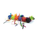 Happy Pet Tabby Patch Glitterbal Met Ratel En Veren - 20 x 4,5 x 4,5 cm