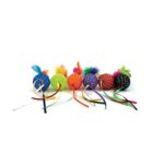 Happy Pet Tabby Patch Glitterbal Met Ratel En Veren - 20 x 4,5 x 4,5 cm