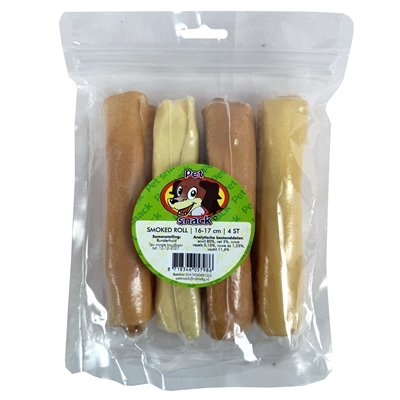 Petsnack Smoked Roll - 16-17 cm 4 stuks