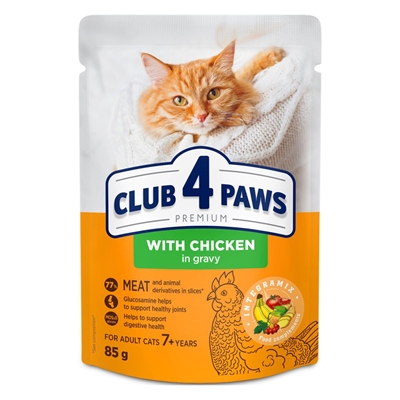 Club 4 Paws Premium Senior 7+ Pouch Kip In Saus - 24 x 85 g