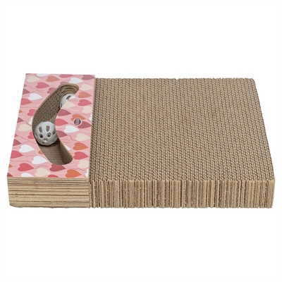 Trixie Krabplank Hartjes Met Ballen Rechthoekig Karton Zalm - 38 x 30 x 5 cm