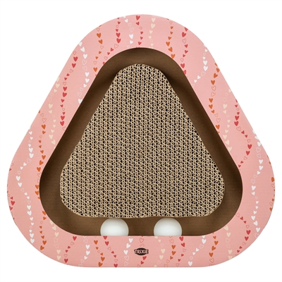 Trixie Krabplank Hartjes Met Ballen Driehoekig Karton Zalm - 36 x 36 x 5 cm