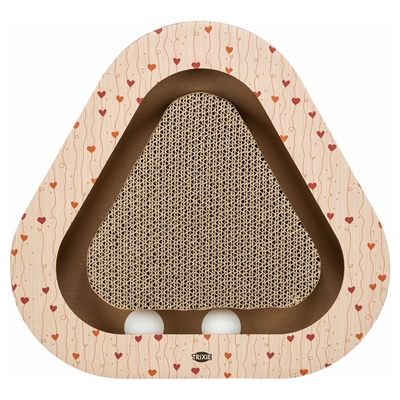 Trixie Krabplank Hartjes Met Ballen Driehoekig Karton Abrikoos - 36 x 36 x 5 cm