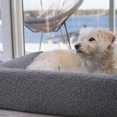 Bia Bed Premium Hoes Teddy Grijs - 120 x 100 x 15 cm