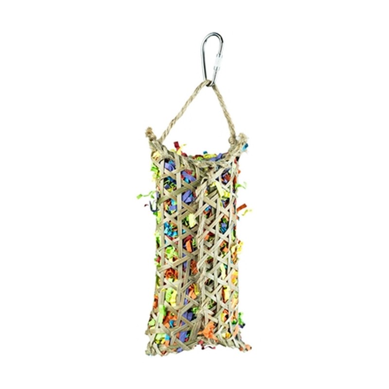 Back Zoo Nature Parakeet Woven Bamboo Pouch
