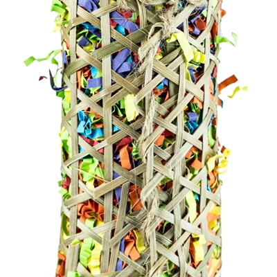 Back Zoo Nature Parakeet Woven Bamboo Pouch