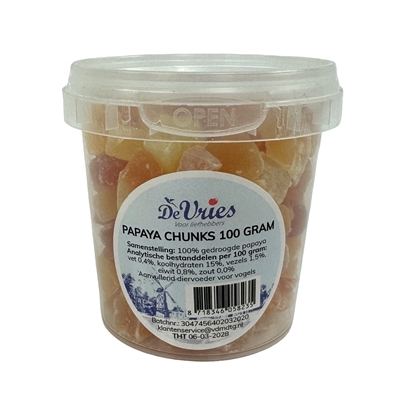 456402.jpg De Vries Papaya Chunks - 155 ml Ca. 100 g