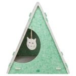 Trixie Kattenmand Speelbox Lucy Driehoekig Vilt Zand / Groen - 46 x 38 x 50 cm