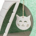 Trixie Kattenmand Speelbox Lucy Driehoekig Vilt Zand / Groen - 46 x 38 x 50 cm