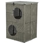 Trixie Kattenmand Amalia Hoekig Polyrattan Grijs - 37 x 35 x 57 cm