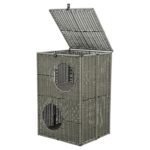 Trixie Kattenmand Amalia Hoekig Polyrattan Grijs - 37 x 35 x 57 cm